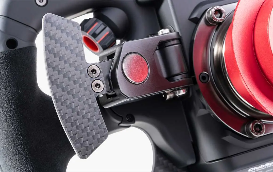 Fanatec ClubSport Moduł Magnetycznych Łopatek zbliżenie na moduł łopatki